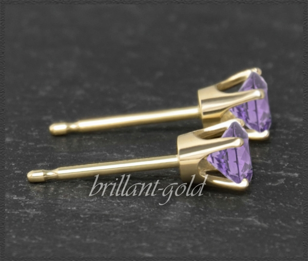 Preview: Ohrstecker 585 Gold Amethyst flieder 4,5,6,7mm